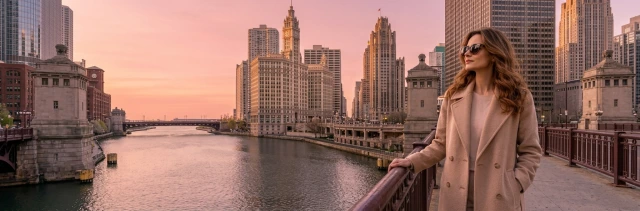 Evening city skyline