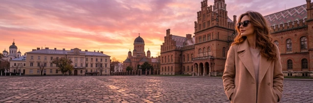 Вечірній міський краєвид