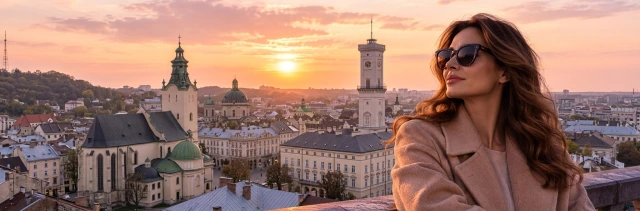 Вечірній міський краєвид